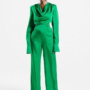 Hanifa Co. Kris Jumpsuit Sz. L - Emerald Green (NWT)
